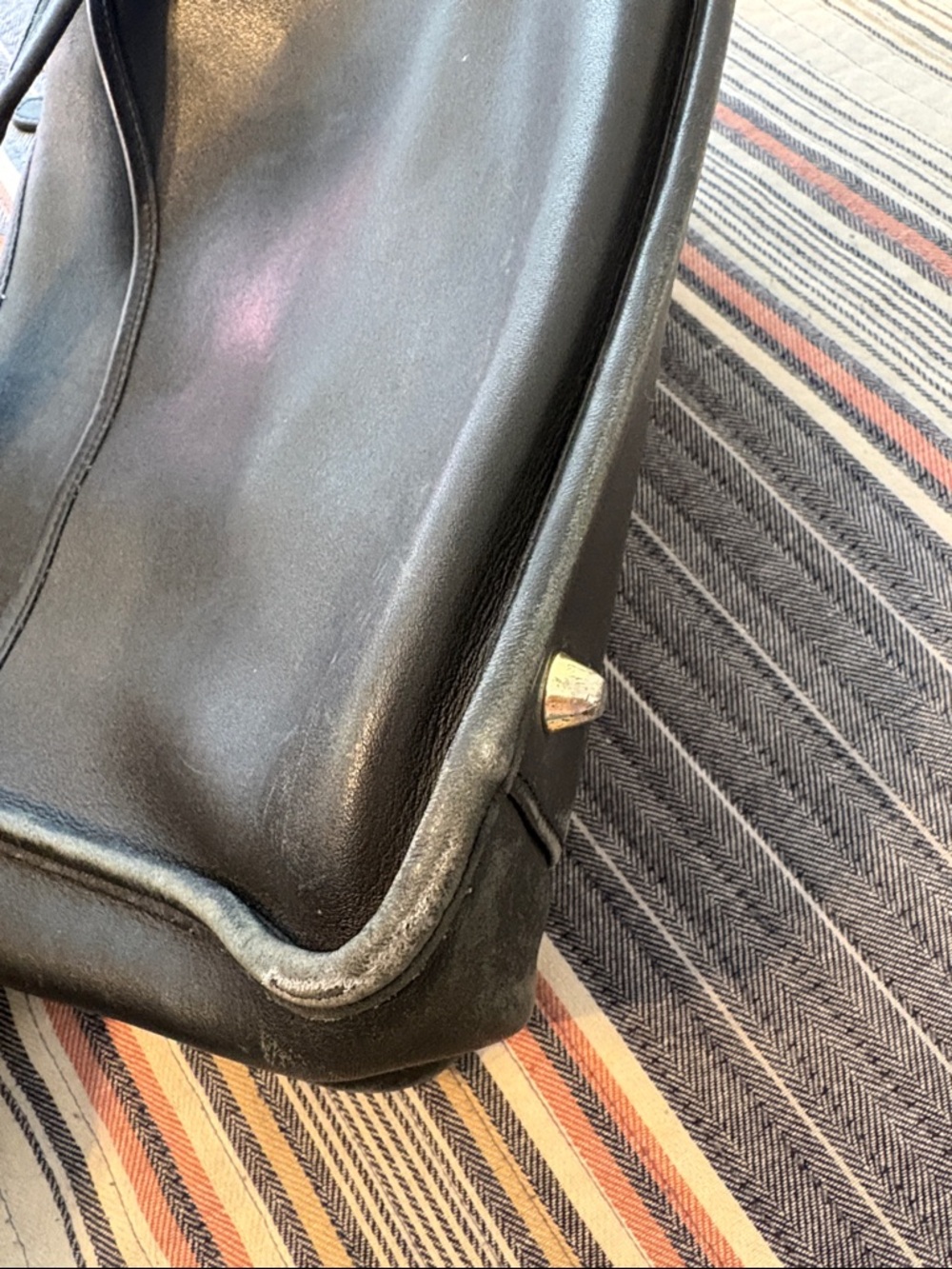 Coach Black Leather Shoulder Bag with Gold Hardware - Picture 6 of 8